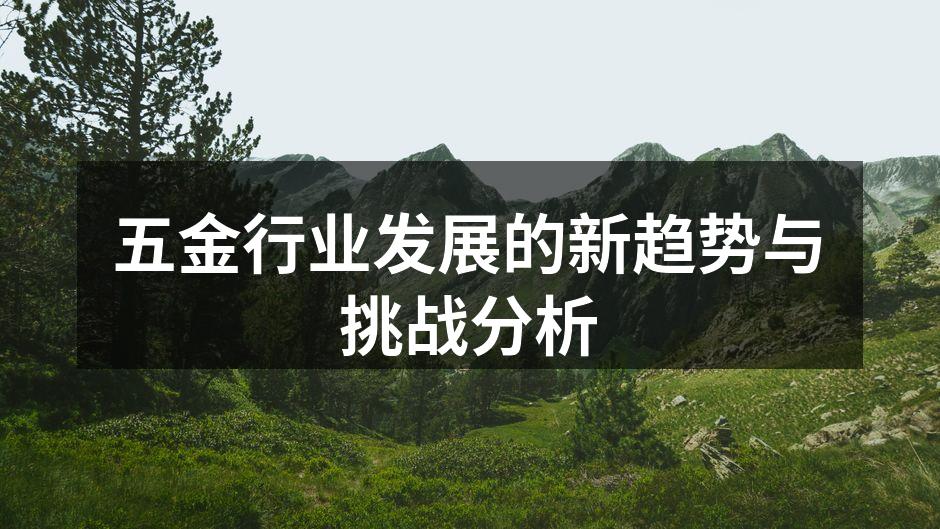 五金行业发展的新趋势与挑战分析